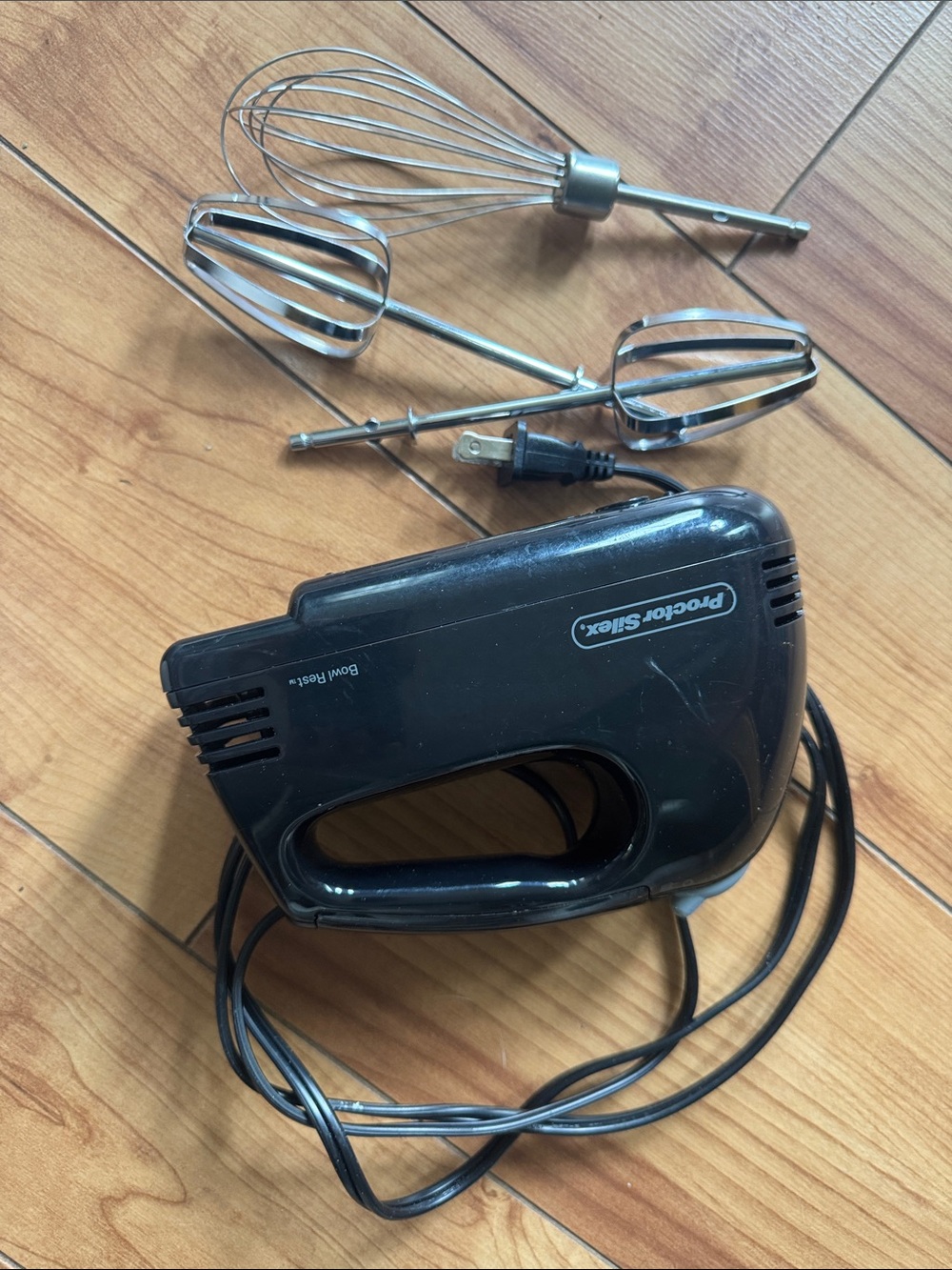 Proctor Silex Black Hand Mixer with Beaters and Whisk